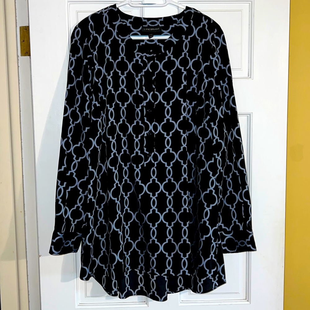 Lane Bryant Tunic 1/4 Button Blouse
